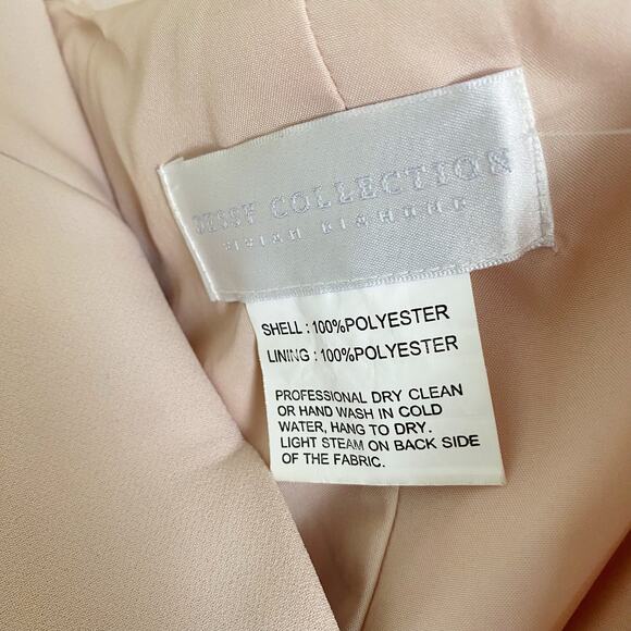 Dessy Off-The-Shoulder Criss Cross Back Trumpet Bridesmaid Gown in Blush Pink - Picture 9 of 9